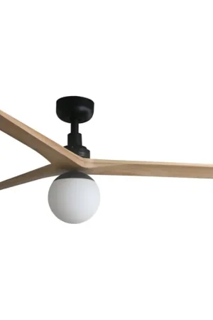 FARO 34283-11L - Plafondventilator KLIM M 1xE27/15W/230V grenen/zwart diameter 125 cm + afstandsbediening Express Levering