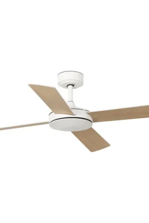FARO 33350DC-Plafondventilator MALLORCA L wit/bruin d.132 cm+afstandsbediening Beperkt Aanbod