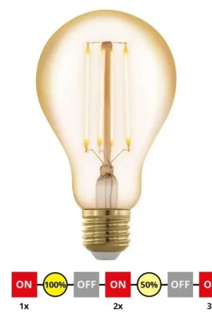 Dimbare LED Lamp VINTAGE A75 E27/4W/230V 2200K - STEPDIMMING - Eglo 12858 Hoge Kwaliteit