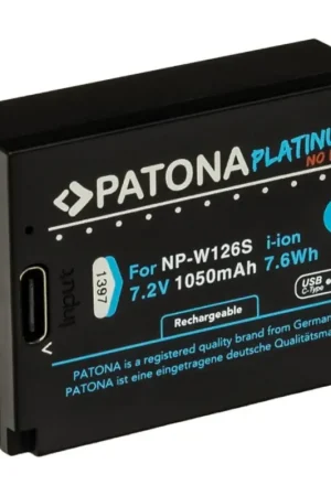PATONA - Accu Fuji NP-W126S 1050mAh Li-Ion Platinum met USB-C opladen Beperkte Voorraad