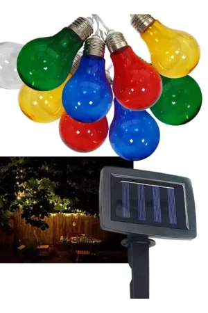 LED Solar buitenshuis ketting 10xLED/1,2V 300 mAh 2,2 m IP44 Meerdere kleuren Actieprijs