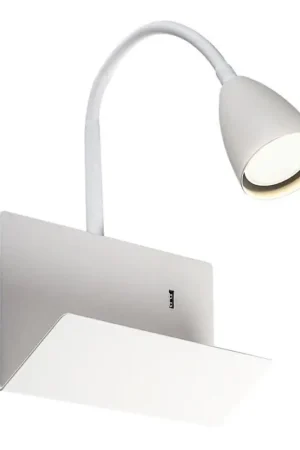Beperkt Aanbod Rabalux - Wandlamp met plank en USB port 1xGU10/25W/230V wit
