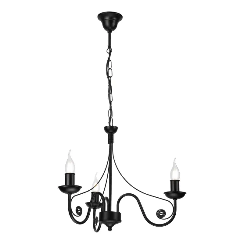 Rechtstreeks Van De Fabrikant Hanglamp aan een ketting DONATO 3xE14/40W/230V zwart