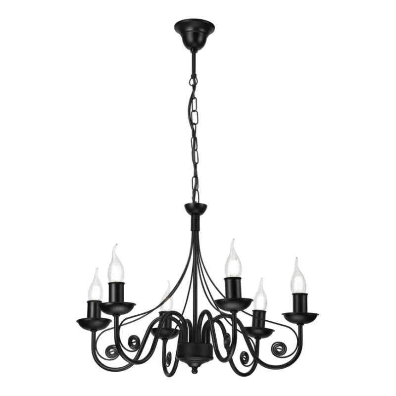 Hanglamp aan een ketting DONATO 6xE14/40W/230V zwart Tijdelijk Beschikbaar