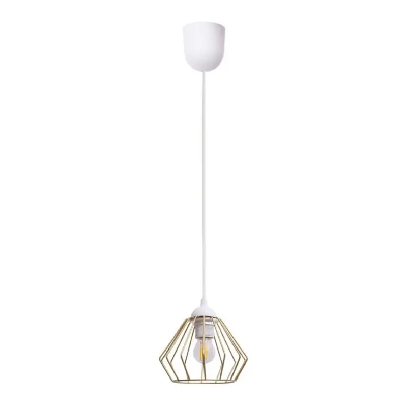 Populair Hanglamp aan een koord CEED GOLD 1xE27/60W/230V diameter 17,5 cm wit/goud