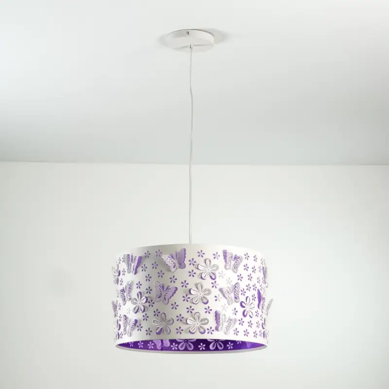 Actieprijs ONLI - Hanglamp voor kinderen TITILLA 1xE27/22W/230V paars/wit