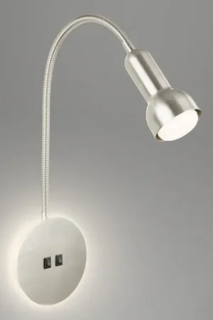 Briloner 2178012 - LED Flexibele wandlamp 1xE14/10W/230V + LED/3W mat chroom Op = Op