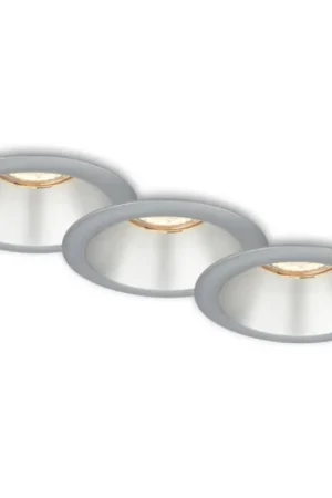 Bestel Nu Briloner 7042-034 - SET 3x Badkamer inbouwverlichting 1xGU10/9W/230V IP23 zilver