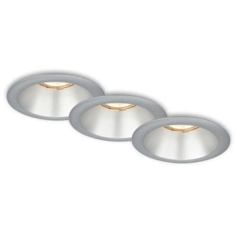 Bestel Nu Briloner 7042-034 - SET 3x Badkamer inbouwverlichting 1xGU10/9W/230V IP23 zilver