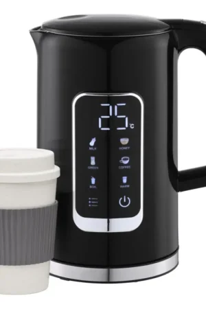 Ketel met LCD scherm 1,7 l 2200W/230V zwart + reisbeker 450 ml Korting