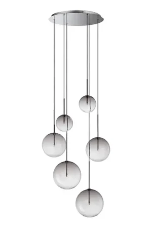 Beperkt Aanbod Ideal Lux - LED Hanglamp aan een koord EQUINOXE 6xG4/2W/230V diameter 65 cm glanzend chroom/gerookt