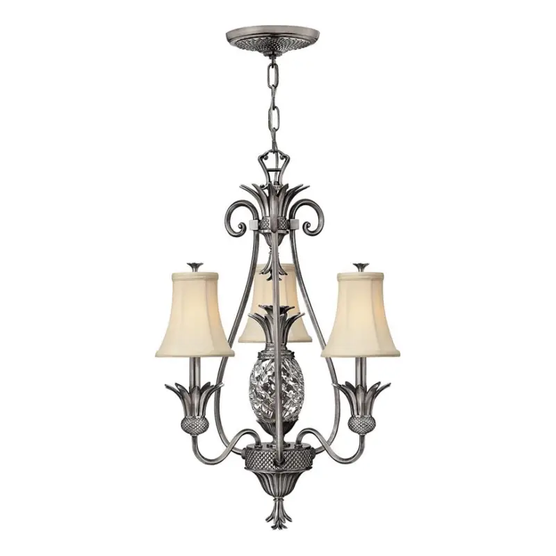 Alleen Vandaag Hinkley - Hanglamp aan een ketting PLANTATION 4xE14/40W/230V zilver