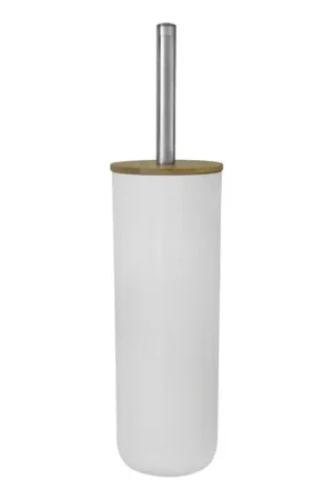 Aqualine - Vrijstaande toiletborstel wit/bamboe Lage Prijs