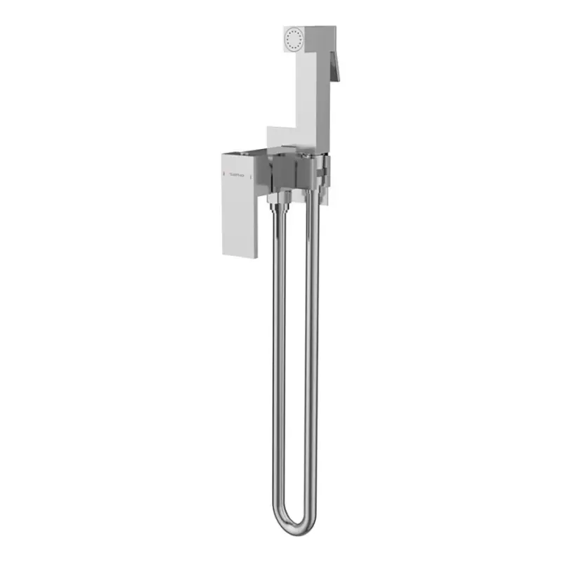 Dagaanbieding Sapho - Bidetkraan met douche voor inbouwmontage CUBEMIX hoekig/glanzend chroom