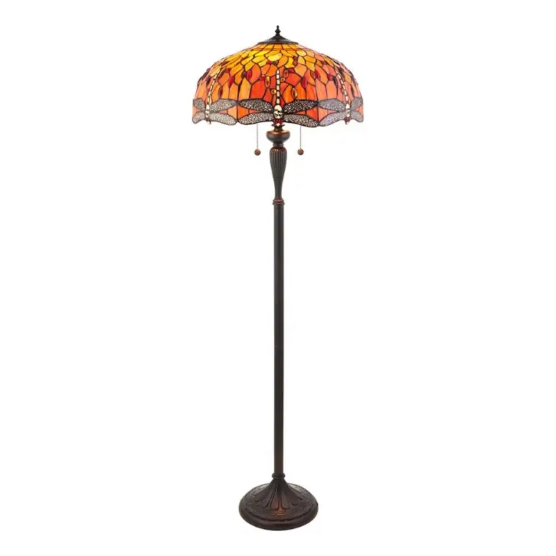 Must-Have Endon 64070 - Tiffany vloerlamp DRAGONFLY 2xE27/60W/230V Ø 50 cm