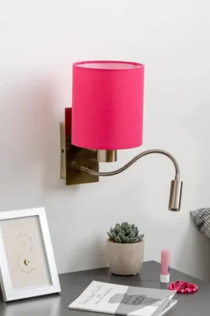 Brilagi - LED Flexibele wandlamp NUBILA 1xE27/25W/230V + LED/3W messing/roze Weekendaanbieding