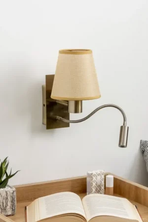 Aanbieding Brilagi - LED Flexibele wandlamp NUBILA 1xE27/25W/230V + LED/3W messing/lichtbruin