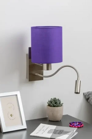 Aanbieding Brilagi - LED Flexibele wandlamp NUBILA 1xE27/25W/230V + LED/3W mat chroom/paars
