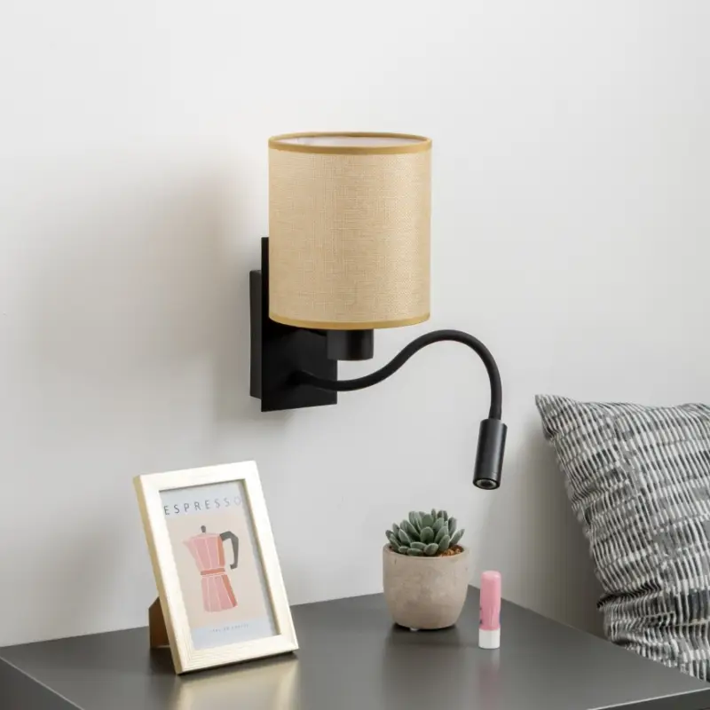 Aanbieding Brilagi - LED Flexibele wandlamp NUBILA 1xE27/25W/230V + LED/3W zwart/lichtbruin