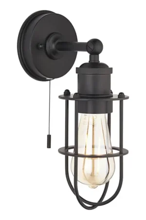 Beperkte Voorraad Endon 99948 - Badkamerwandlamp CREW 1xE27/6W/230V IP44 zwart