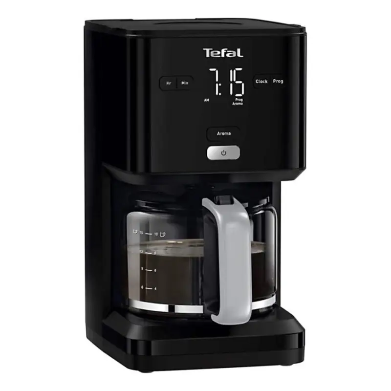 Aanbieding Tefal - Druppel koffiezetapparaat met LCD scherm 1000W/230V zwart