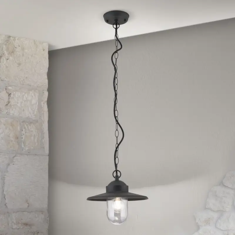 Aanbieding Buitenhanglamp EDWARD 1xE27/60W/230V IP44 antraciet
