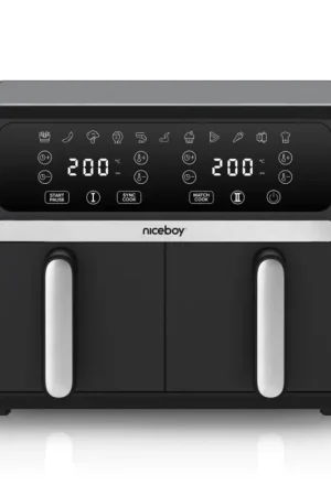 Betaalbaar Niceboy AirFryer DUO - Duale heteluchtfriteuse 9 l, 2400 W / 230 V