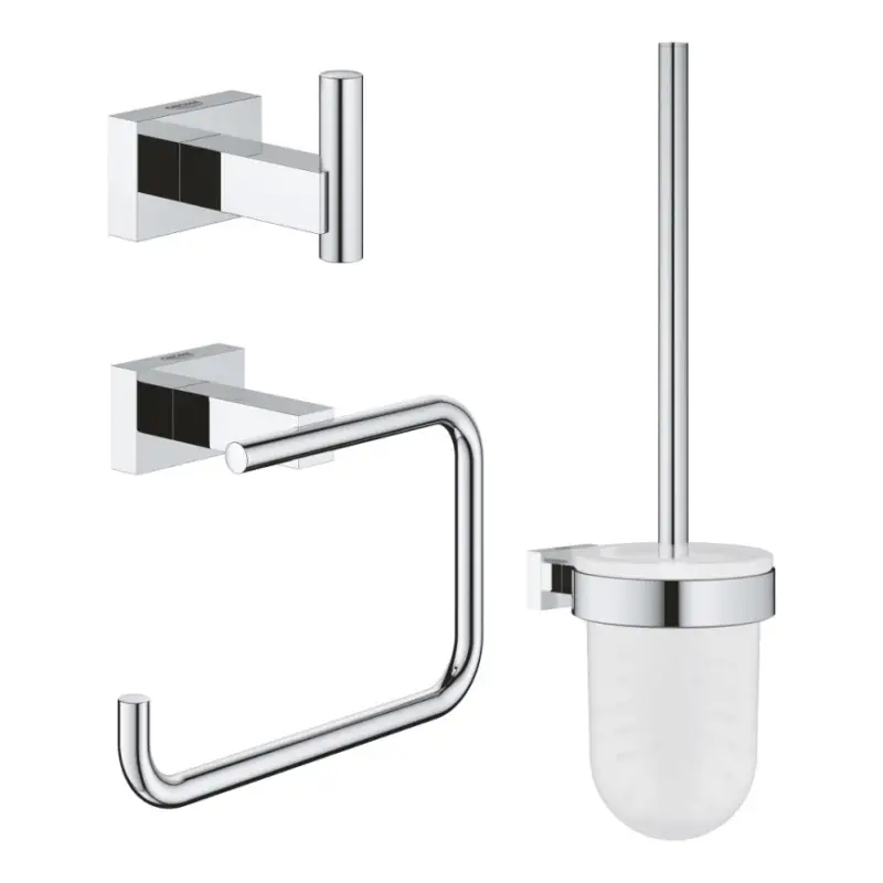 Beperkt Aanbod GROHE 40757001 - Accessoireset ESSENTIALS CUBE glanzend chroom