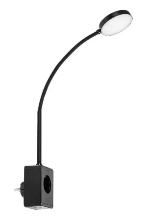 Actieprijs Rabalux - dimbare LED-wandlamp LED/4W/230V met USB-poort voor stopcontact 3000/4000/6000K zwart