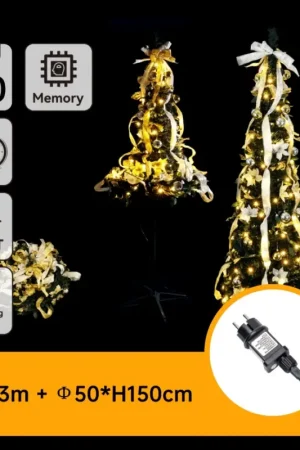 Aanbieding Aigostar - LED kerstboom voor buiten 100xLED 1,5m IP44 wit/goud warm wit