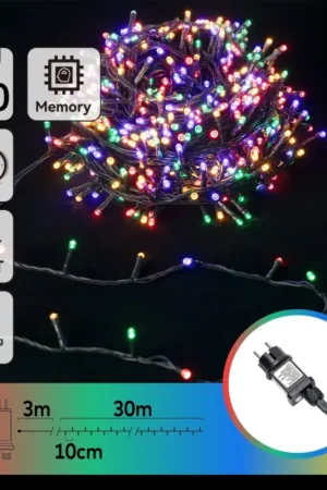 Aigostar - LED buiten kerstlichtsnoer 300xLED 30 m IP44 multicolor Nieuw