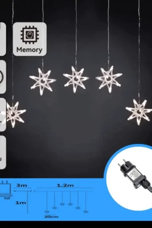 Aigostar - LED buitenlichtsnoer, 84 LED, 8 functies, 1,2 x 1 m, IP44, koel wit, sneeuwvlokken Snelle Levering
