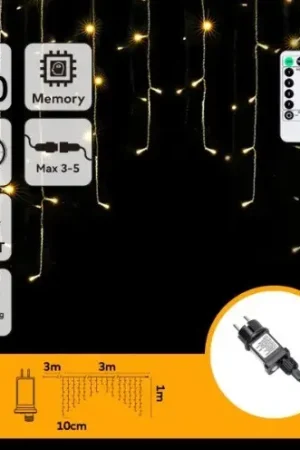 Actieprijs Aigostar - LED buitensnoer 200xLED/6W/230V/8 functies 3x1m IP44 warm wit + afstandsbediening