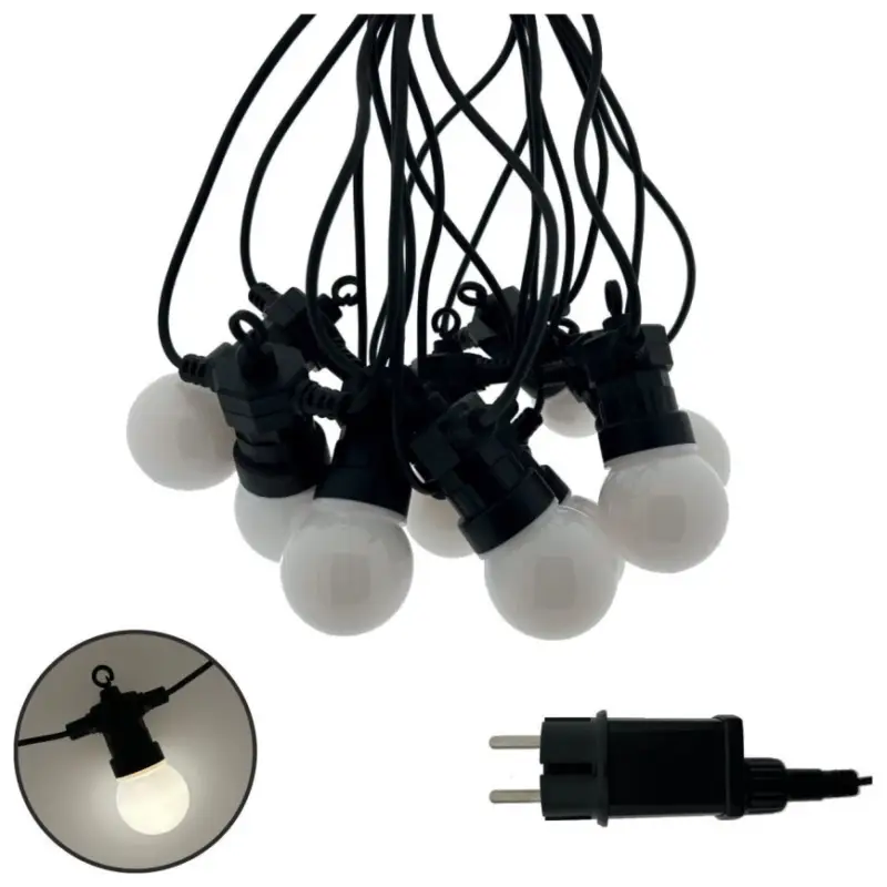 Speciale Aanbieding LED buiten decoratieve lichtketting 10xLED/0,36W/230V 4,5 m IP44 zwart