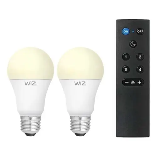 Set van 2 dimbare LED-lampen A60 E27/9W/230V 2700K met Wi‑Fi + afstandsbediening - WiZ Hete Deal