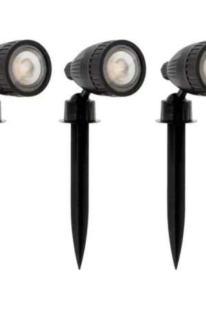 Bestel Nu Eglo 31028 - Set van 3x LED RGBW buitenlampen NEMA-C 1xGU10/5W/230V 2700-6500K IP44 zwart + afstandsbediening