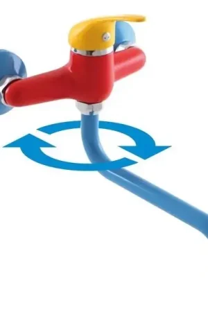 RAV Slezák SAJ001.5/21 - Wastafelmengkraan JUNIOR rood/blauw/geel Gratis Retour