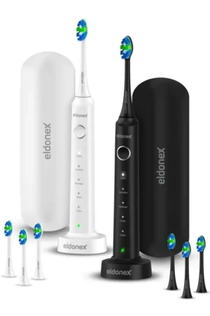 ELDONEX ETB-1010-BW - SET van 2 sonische tandenborstels SonicPro DuoPack IPX7 zwart + wit Hete Deal
