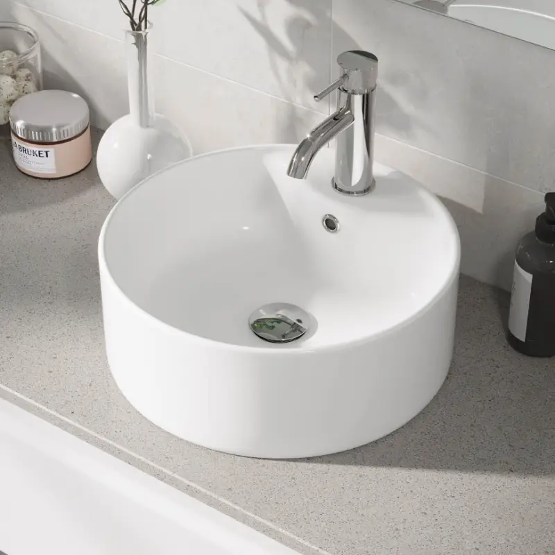 Opzetwaskom VIKEDAL Ø 38 cm keramiek/wit Premium