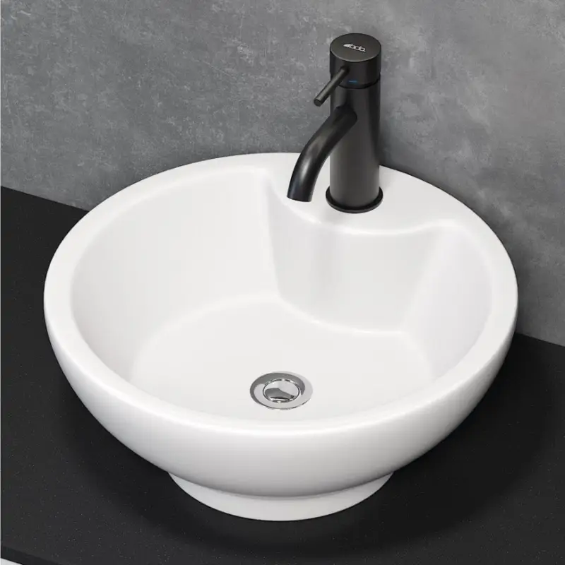 Speciale Aanbieding Opzetwastafel DRAMMEN Ø 40,1 cm keramiek/wit