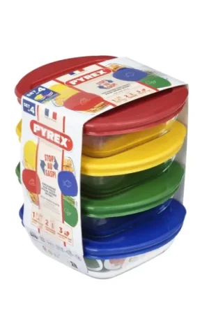 Set van 4 glazen voedselbewaarpotten PYREX 0,3 l Koop Vandaag