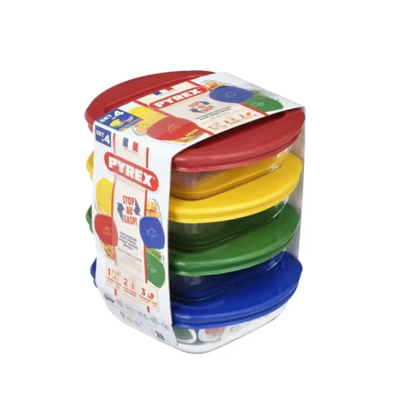 Set van 4 glazen voedselbewaarpotten PYREX 0,3 l Koop Vandaag