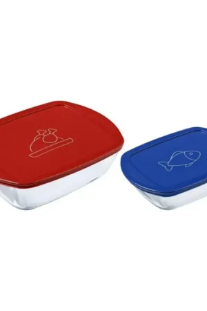 Set van 2 glazen bewaarpotten PYREX 1,2/2,5 l Koop Vandaag