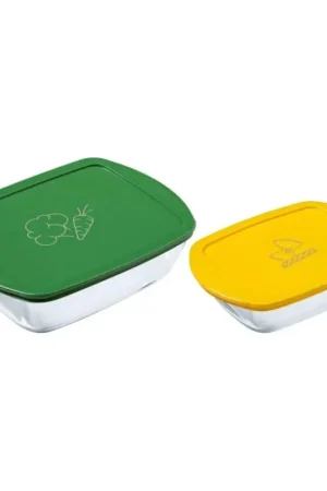 Set van 2 glazen bewaarpotten PYREX 1,2/2,5 l Beperkt Aanbod