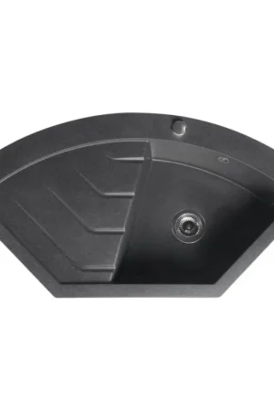 Sapho - Hoekspoelbak 114x57,5 cm graniet/zwart Premium
