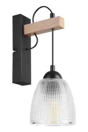 Koop Vandaag Wandlamp LEANDRA 1xE27/15W/230V eiken/zwart