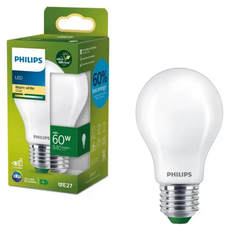 Philips ULTRAEFFICIENT LED-lamp A60 E27/4W/230V 2700K Fabrieksprijs