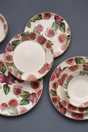 24-delige serviesset, keramiek, rood/wit/groen Fabrieksprijs