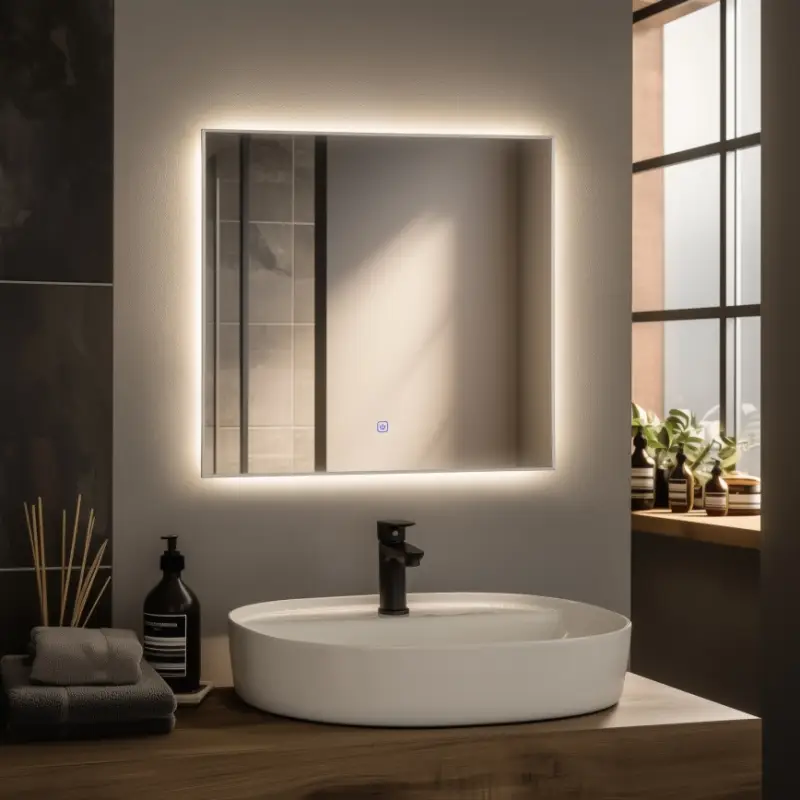 Brilagi - LED-badkamerspiegel DESIO LED/24W/230V 60x60 cm zilver IP44 CRI 90 dimbaar + CCT Snelle Levering