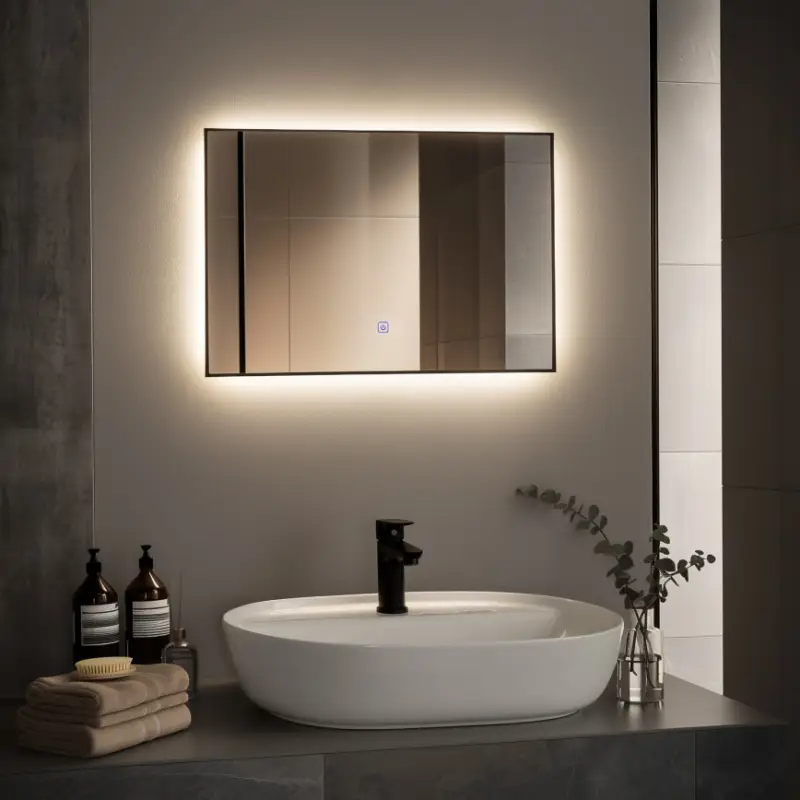 Hete Deal Brilagi - LED-badkamerspiegel SUELLO LED/20W/230V 40x60 cm zwart IP44 CRI 90 dimbaar + CCT